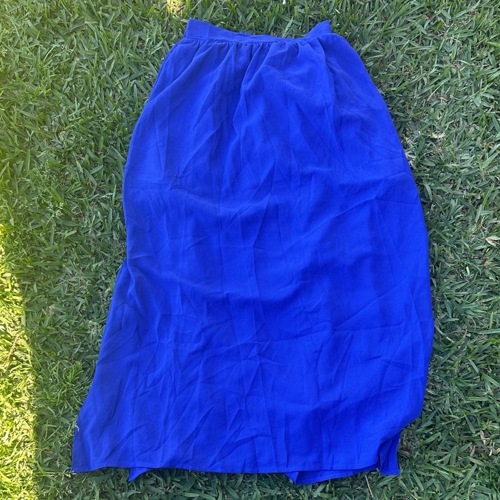Vibrant Blue Maxi Skirt for Women